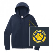 Nike Women's Club Fleece Sleeve Swoosh Full-Zip Hoodie (Navy)